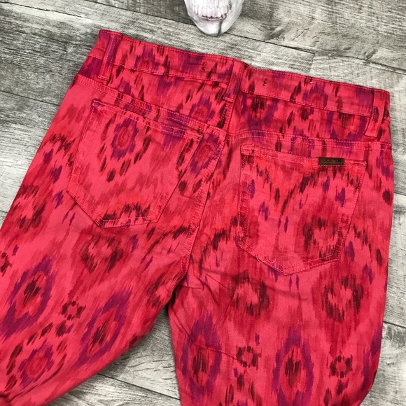 4FOR40 Joes jeans red bohemian print skinny jeans ikat - Picture 5 of 7